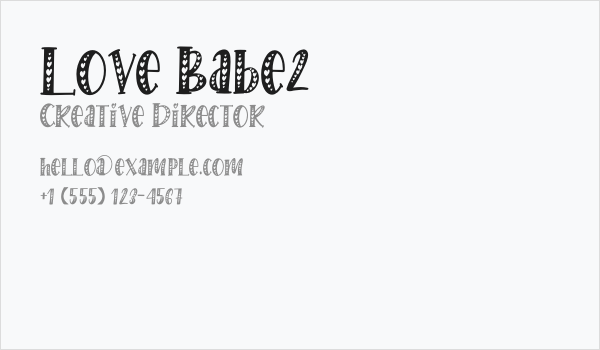 Love Babe2 Business Card