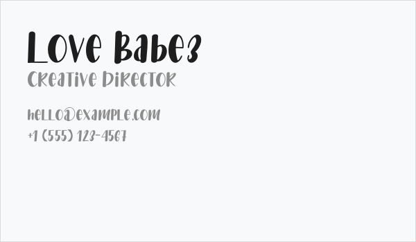 Love Babe3 Business Card