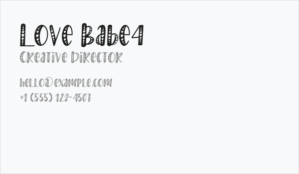 Love Babe4 Business Card