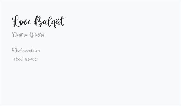 Love Balqist Business Card