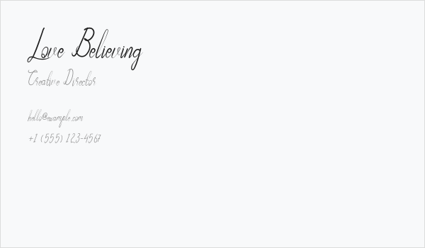Love Believing Business Card