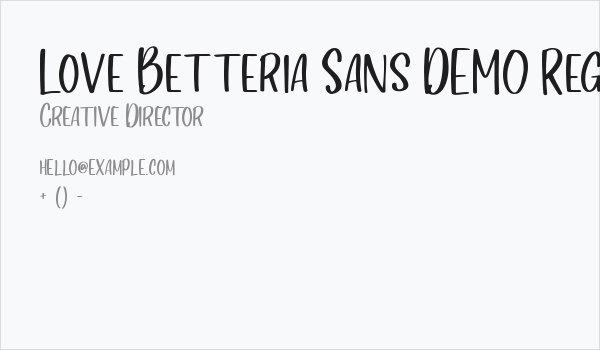 Love Betteria Sans DEMO Regular Business Card