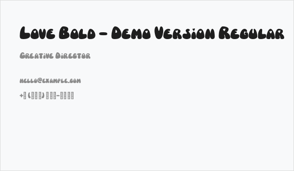 Love Bold - Demo Version Regular Business Card