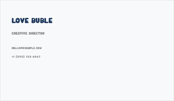 Love Buble Business Card