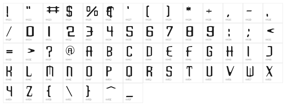 Love Bytes Character Map