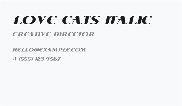 Love Cats Italic Business Card