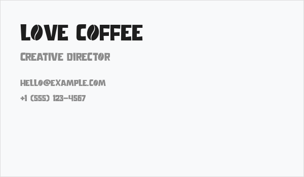 Love Coffee Business Card