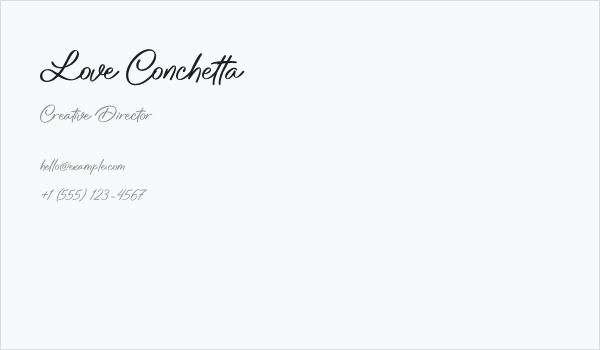 Love Conchetta Business Card