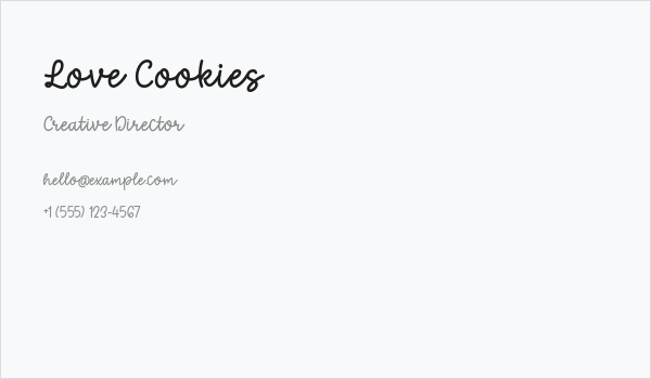 Love Cookies Business Card