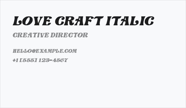 Love Craft Italic Business Card