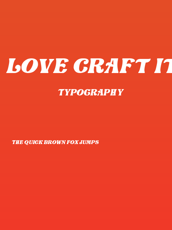 Love Craft Italic Poster