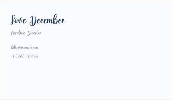 Love December Business Card