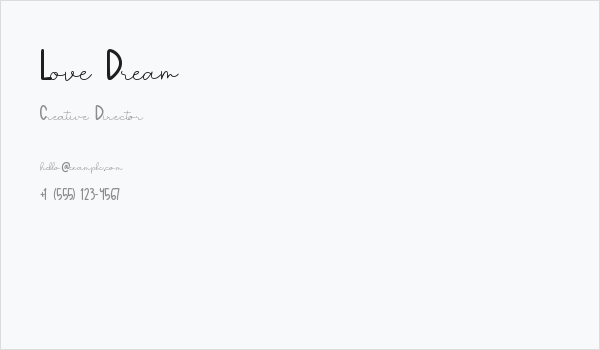 Love Dream Business Card
