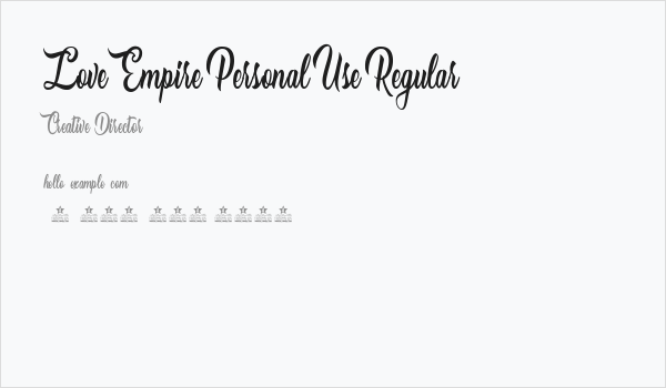 Love Empire Personal Use Regular Business Card