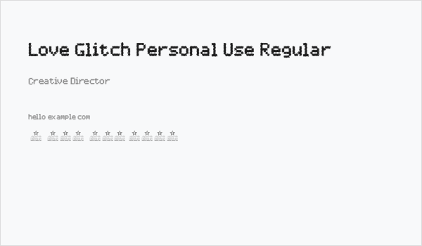 Love Glitch Personal Use Regular Business Card