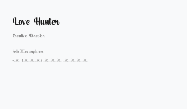 Love Hunter Business Card