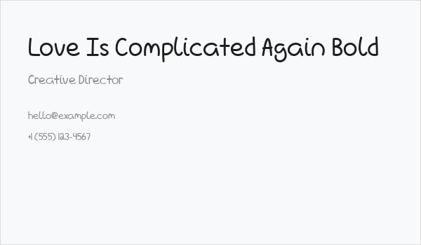 Love Is Complicated Again Bold Business Card