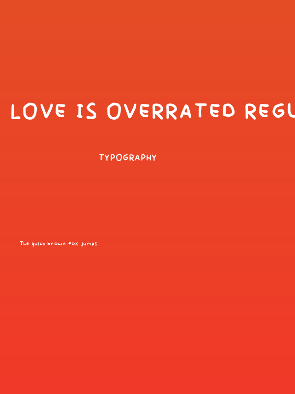 Love Is Overrated Regular Poster