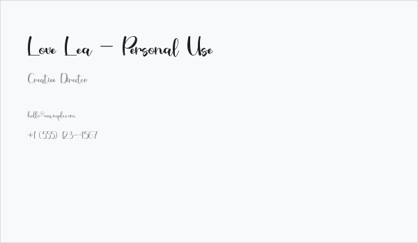 Love Lea - Personal Use Business Card