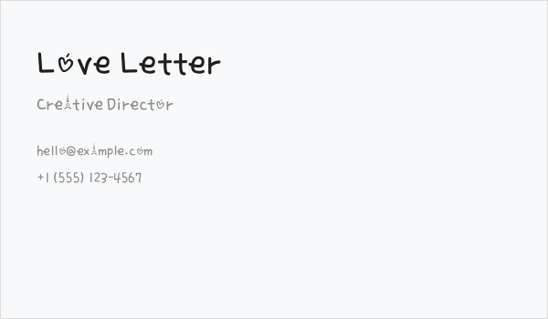 Love Letter Business Card