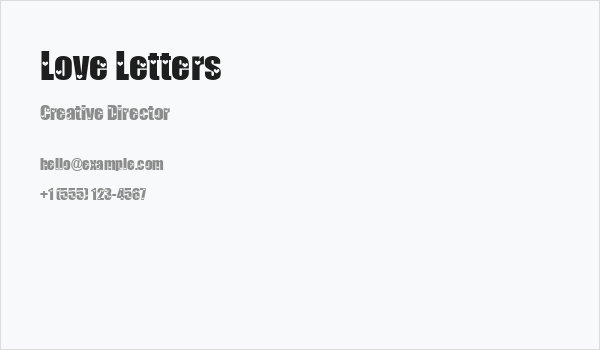 Love Letters Business Card