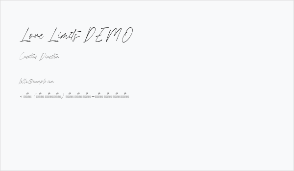Love Limits DEMO Business Card