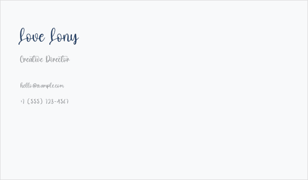 Love Lony Business Card