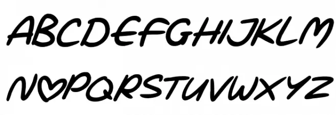 Love Marker Italic Font LOWERCASE