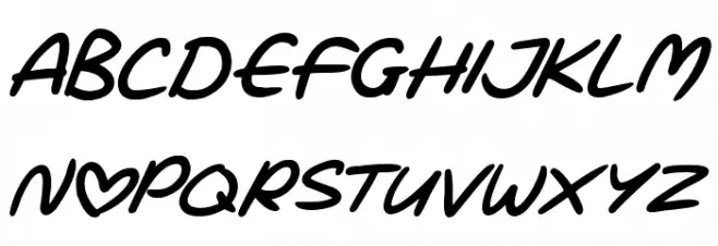 Love Marker Italic Caratteri MINUSCOLO