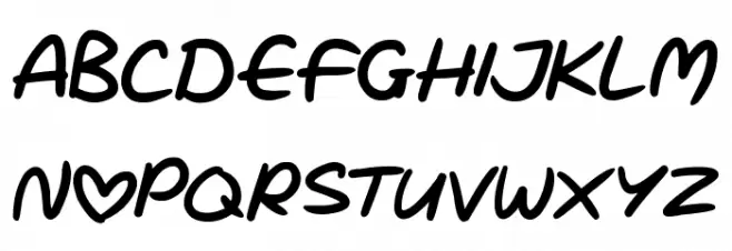 Love Marker Schriftart Kleinbuchstaben