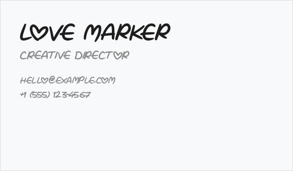 Love Marker Business Card