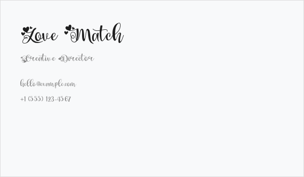 Love Match Business Card
