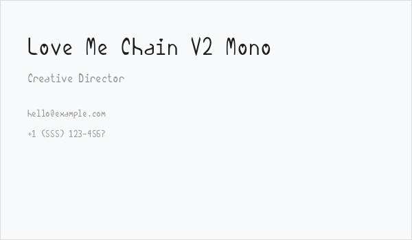 Love Me Chain V2 Mono Business Card