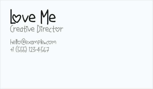 Love Me Business Card