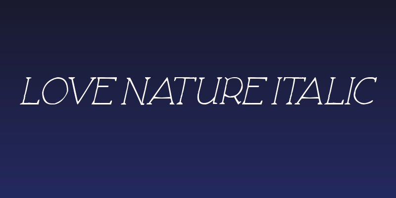 Love Nature Italic Social Header
