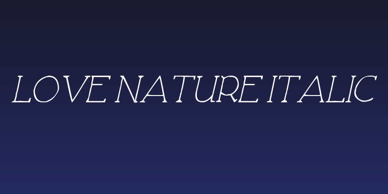 Love Nature Italic Social Header