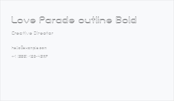 Love Parade outline Bold Business Card