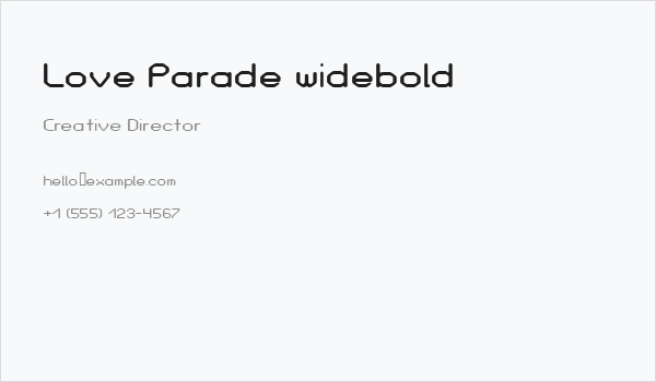 Love Parade widebold Business Card