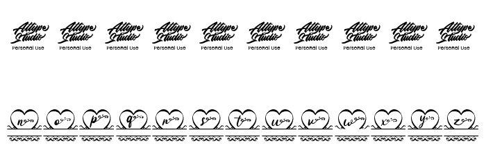 Love Pendant Monogram Regular Font OTHER CHARS