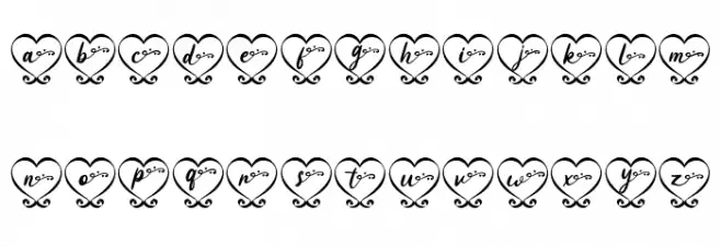 Love Pendant Monogram Regular फ़ॉन्ट लोअरकेस