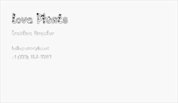 Love Plants Business Card