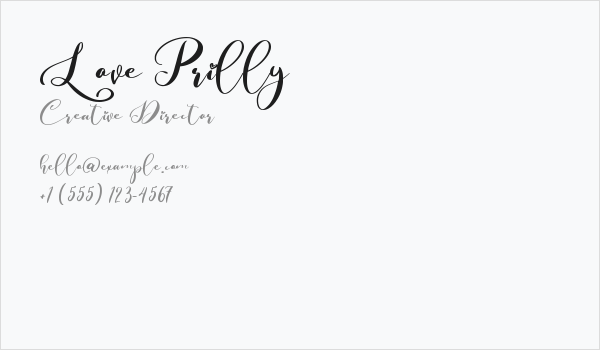 Love Prilly Business Card