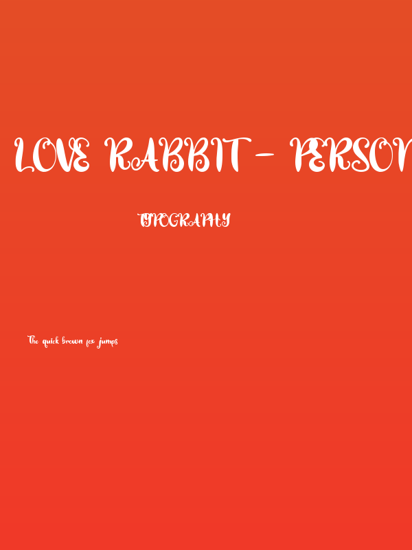 Love Rabbit - Personal Use Poster