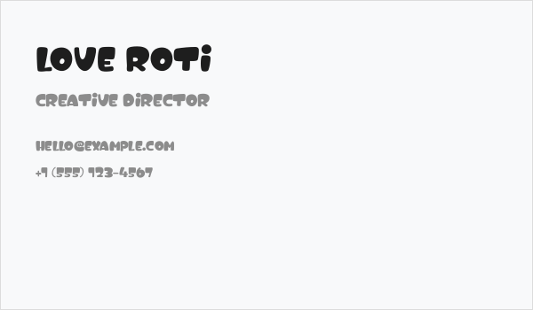 Love Roti Business Card