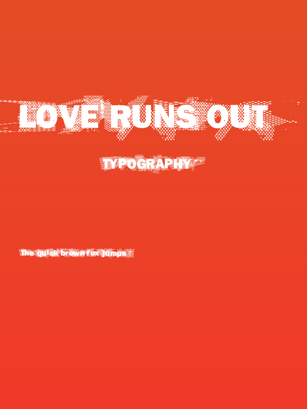 Love Runs Out Poster