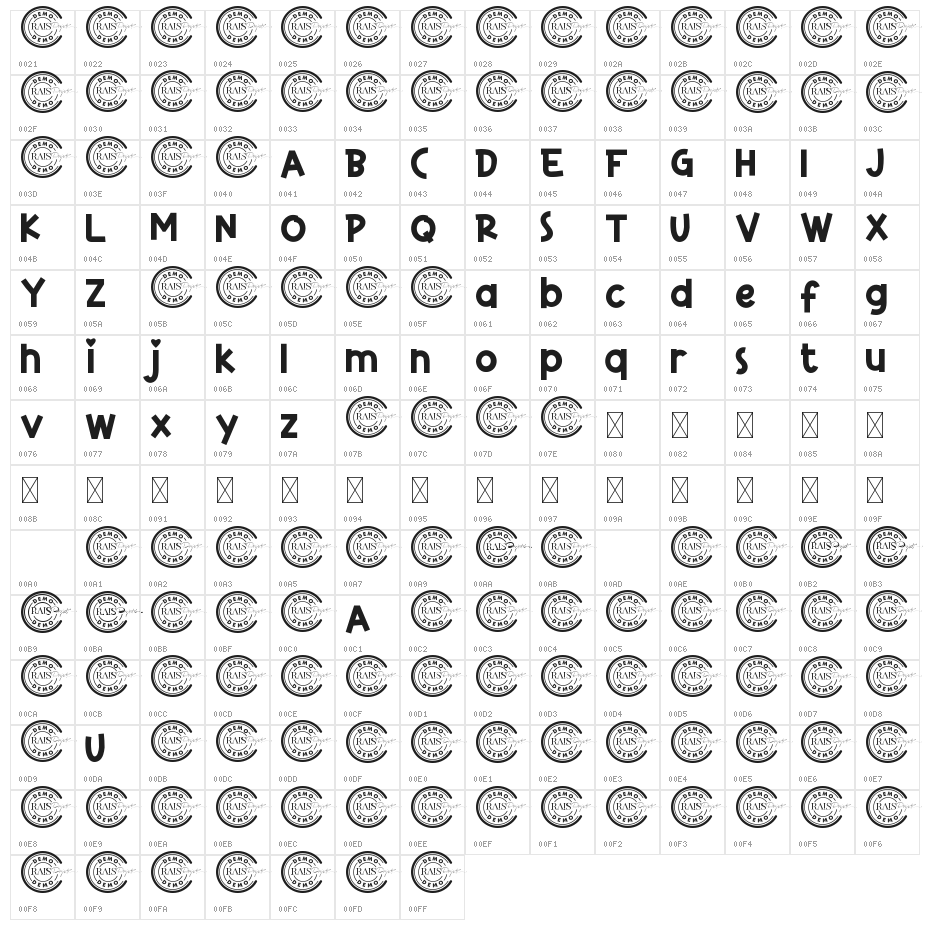 Love Saturn Demo Character Map
