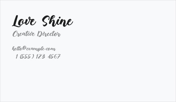 Love Shine Business Card