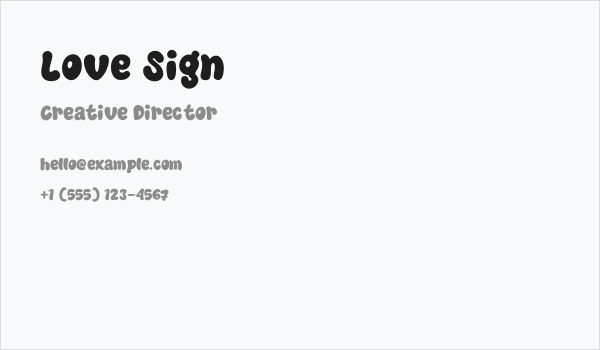 Love Sign Business Card