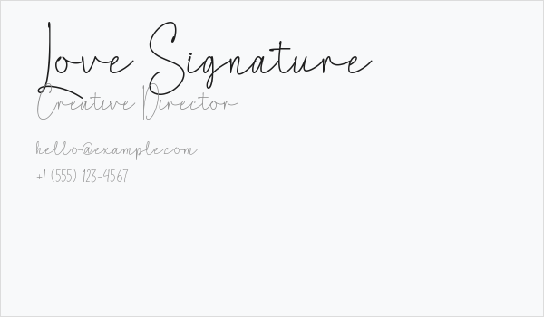 Love Signature Business Card