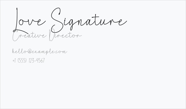 Love Signature Business Card